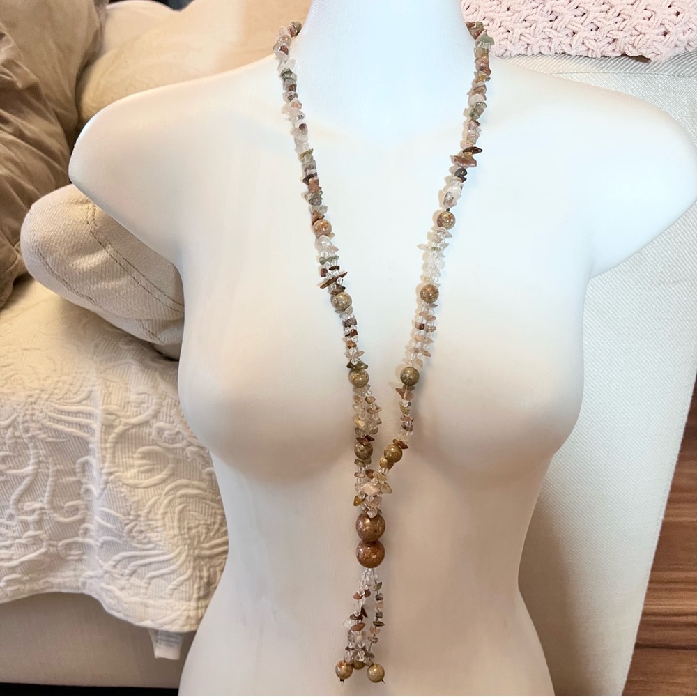 Bloodstone Quartz Beaded Large Statement Necklace… - image 4